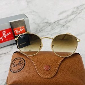 Ray-Ban For You Round Metal Light Brown Gradient Sunglasses Lu13